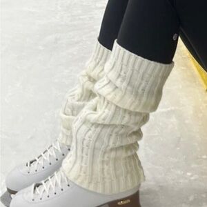 White Knit Leg Warmers